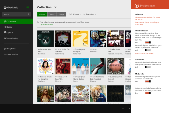 Xbox Music on Windows 8.1